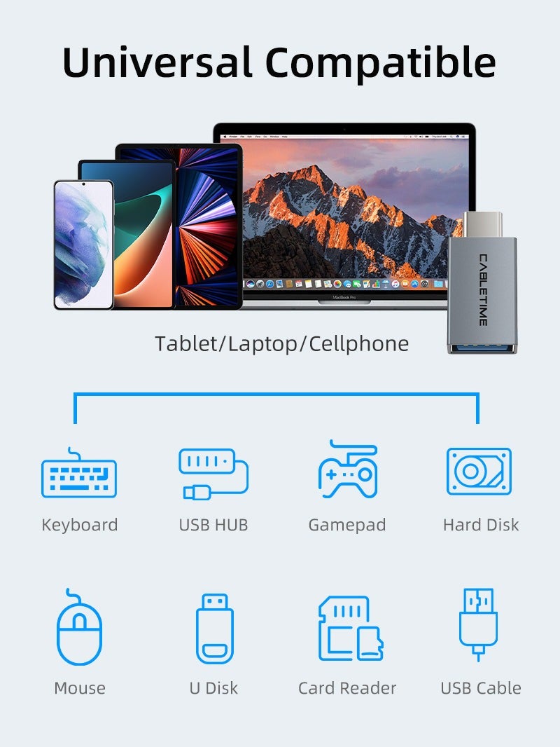 CABLETIME USB C TO USB 3.0 ADAPTER CONVERTER - Image 1